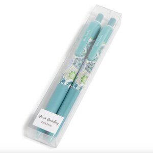 Vera Bradley Click Pens Set of Two - Fun Print - Black Ink - NWT Medallions